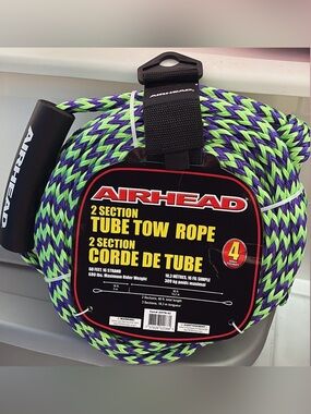 NEW Airhead 2-Section Tube Tow Rope in Green & Purple for Tubing 1-4 Rider 60ft